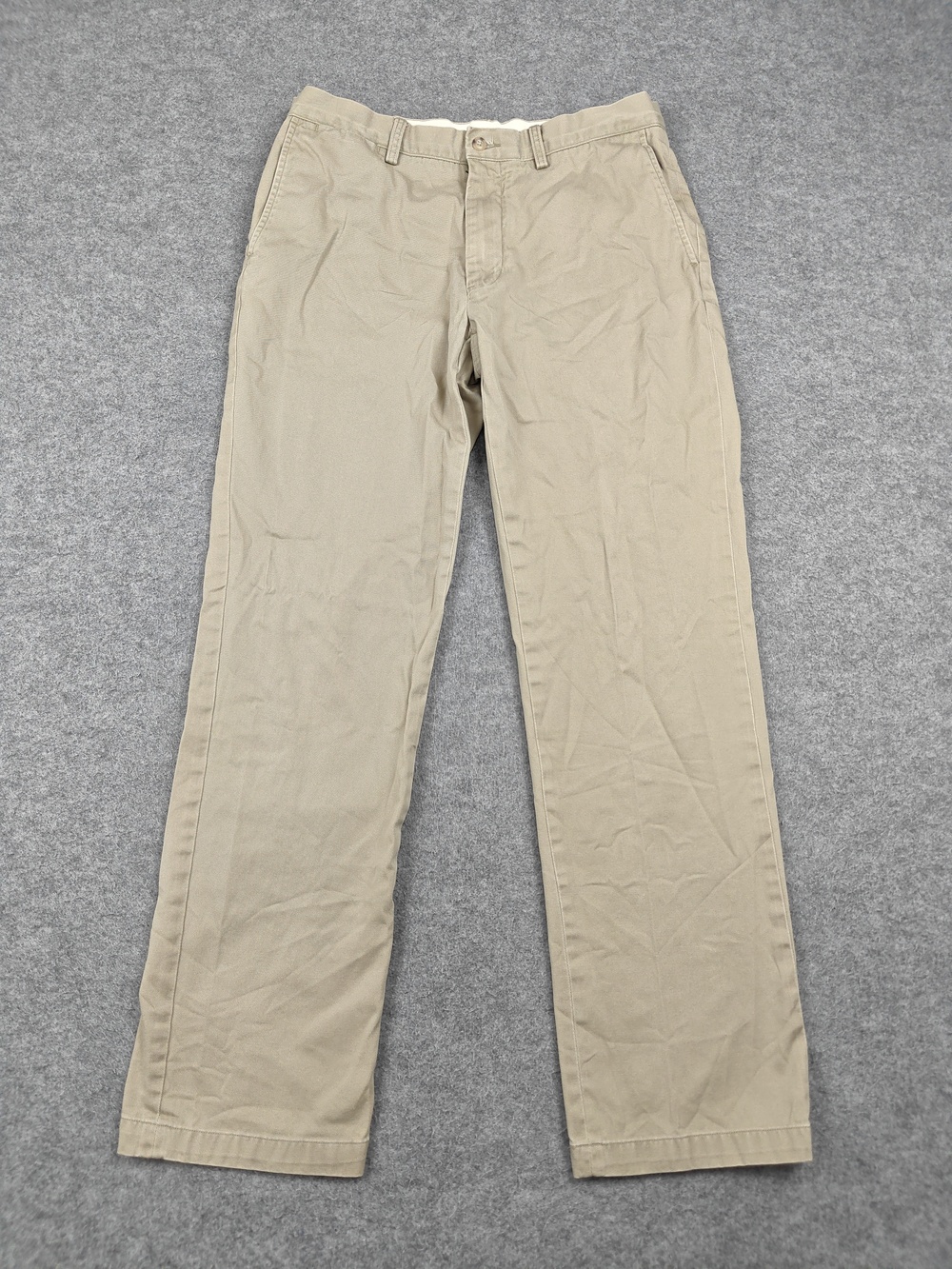 Polo Ralph Lauren Pants Mens 33x32 Beige Chino Classic Fit Cotton Flat Front